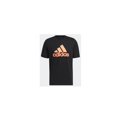 Adidas Ανδρικό T-shirt Μαύρο με Πορτοκαλί Στάμπα