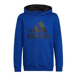 Adidas Fleece Παιδικό Φούτερ με Κουκούλα και Τσέπες Μπλε