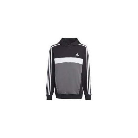 Adidas Fleece Φούτερ με Κουκούλα και Τσέπες Μαύρο