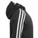 Adidas Αθλητική Ζακέτα Φούτερ με Κουκούλα Μαύρη Essentials 3-Stripes