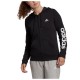 Adidas Essentials Γυναικεία Φούτερ Ζακέτα με Κουκούλα Μαύρη