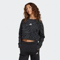 Adidas Παιδικό Φούτερ Cropped Μαύρο Future Icons