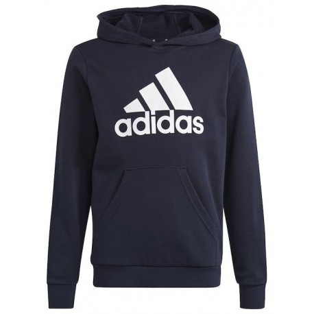 Adidas Παιδικό Φούτερ με Κουκούλα και Τσέπες Navy Μπλε Big Essentials