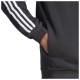 Adidas Essentials 3-Stripes Ζακέτα Fleece με Κουκούλα Μαύρο