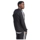 Adidas Essentials 3-Stripes Ζακέτα Fleece με Κουκούλα Μαύρο