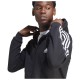 Adidas Essentials 3-Stripes Ζακέτα Fleece με Κουκούλα Μαύρο