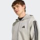 Adidas Essentials 3-stripes Zακετα  Fleece με Κουκούλα Γκρι