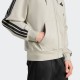 Adidas Essentials 3-stripes Zακετα  Fleece με Κουκούλα Γκρι