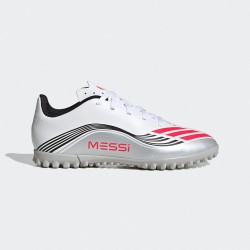 Adidas Παιδικά Ποδοσφαιρικά Παπούτσια F50 Messi Club με Σχάρα Cloud White / Lucid Red / Silver Metallic