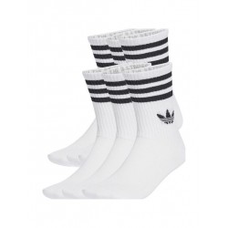 Adidas 3-stripes Αθλητικές Κάλτσες Λευκές 6 Ζεύγη