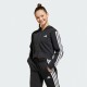 Adidas  Φούτερ Ζακέτα Cropped με Κουκούλα Μαύρη Essentials 3-Stripes
