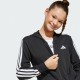 Adidas  Φούτερ Ζακέτα Cropped με Κουκούλα Μαύρη Essentials 3-Stripes