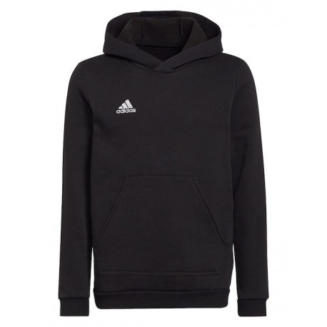 Adidas Fleece Παιδικό Φούτερ με Κουκούλα και Τσέπες Μαύρο Entrada22