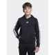 Adidas Fleece  Φούτερ με Κουκούλα και Τσέπες Μαύρο Essentials