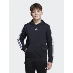 Adidas Fleece  Φούτερ με Κουκούλα και Τσέπες Μαύρο Essentials